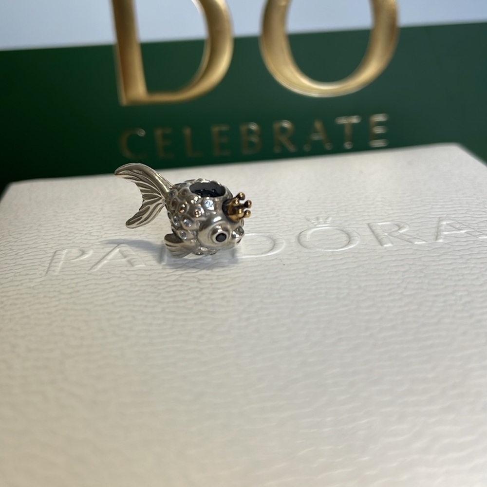 Pandora Silver And 14K Russian Fairytale Fish Charm - Picture 4 of 9
